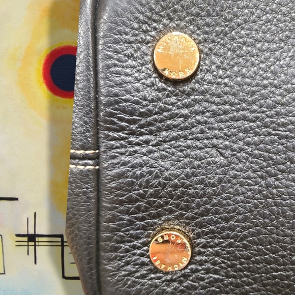 Michael by Michael Kors Black Pebbled Leather Expandable Tote Handbag - Picture 13 of 15